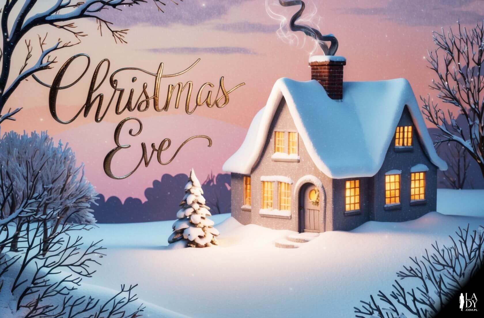 Artystyczna kartka z zorzą polarną w głębokich niebieskich tonach