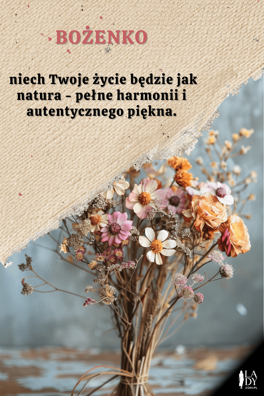 Naturalne motywy na kartkę w stylu rustykalnym dla Bożeny