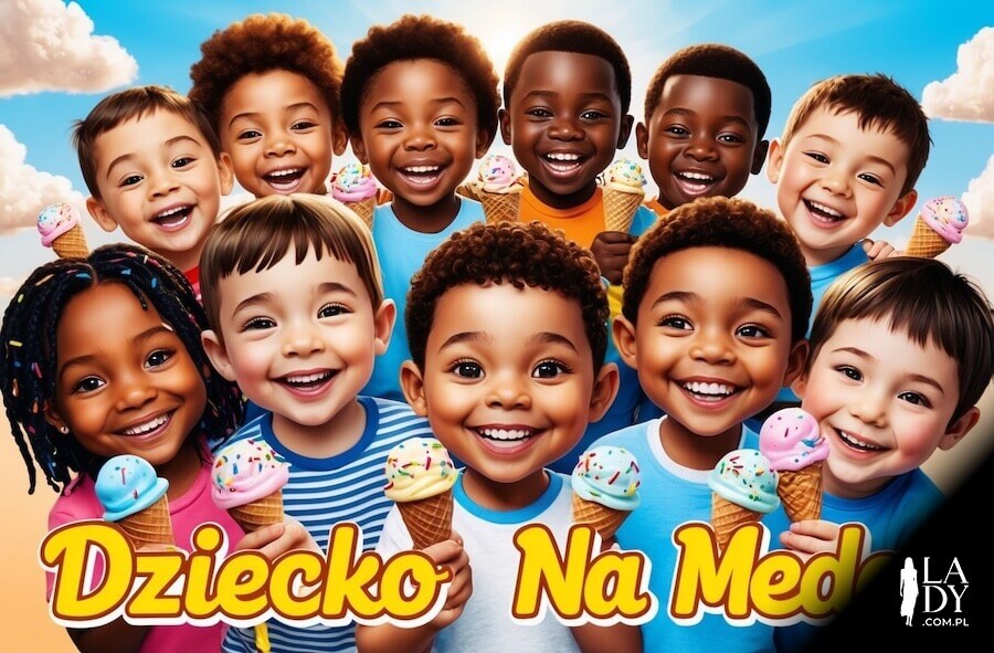 Wesołe dzieci z lodami