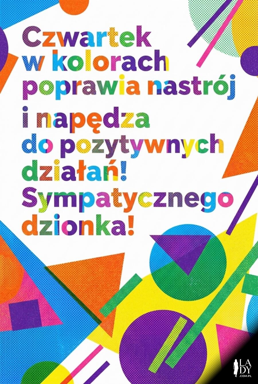 Pop-art kolorowy czwartek z geometrycznymi kształtami