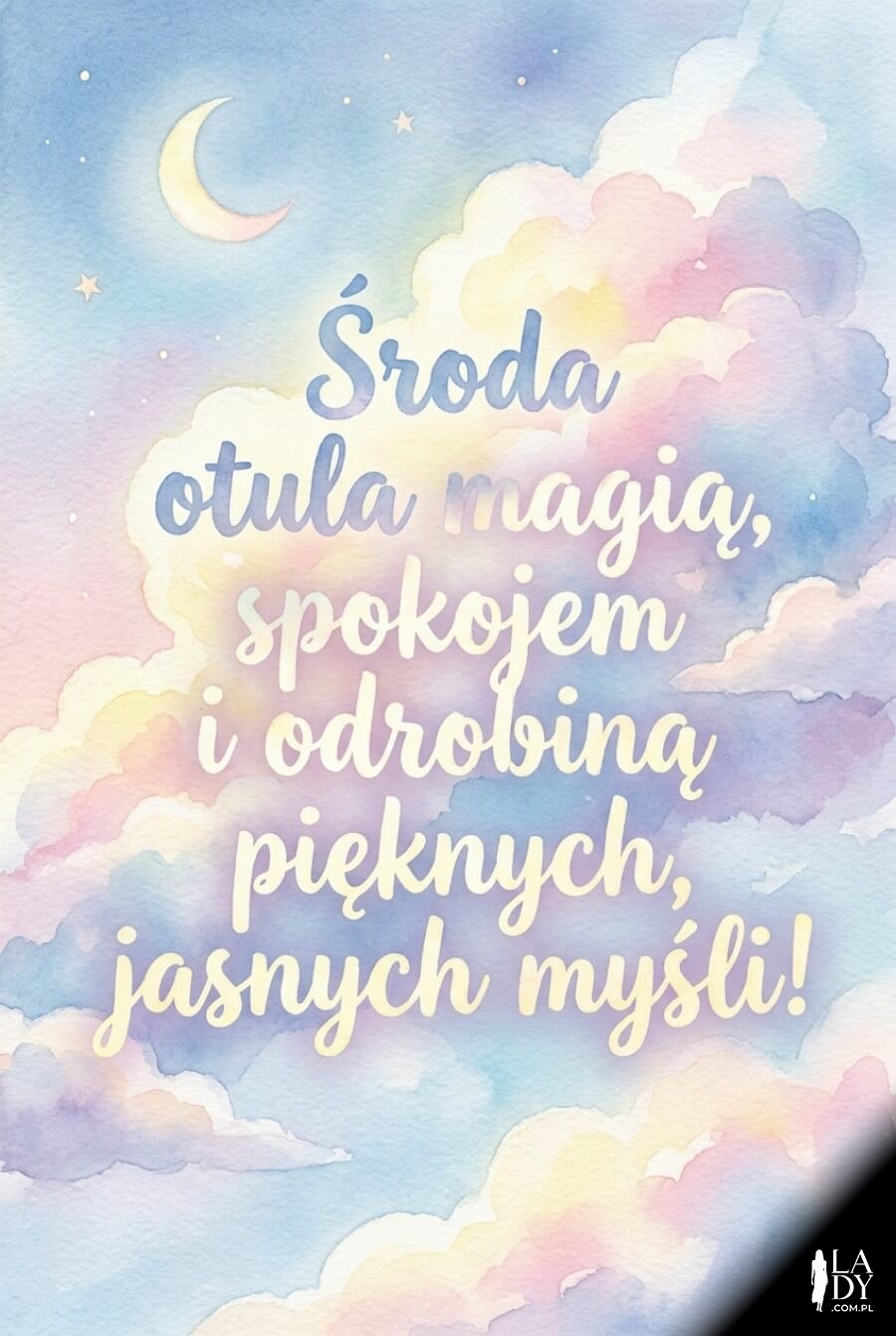 Magiczna akwarelowa kartka na środę
