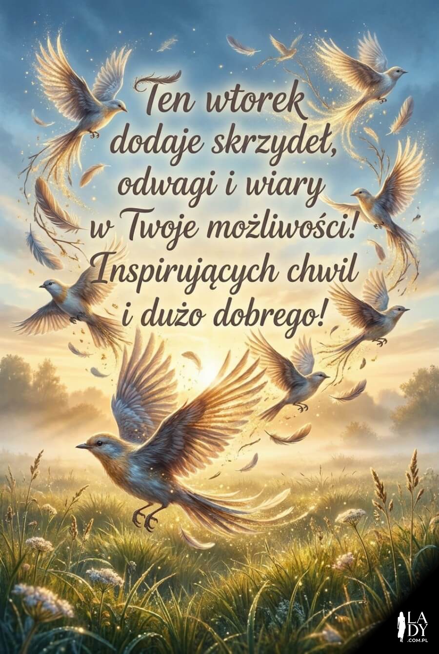 Uskrzydlająca kartka z ptakami i inspirującym przesłaniem