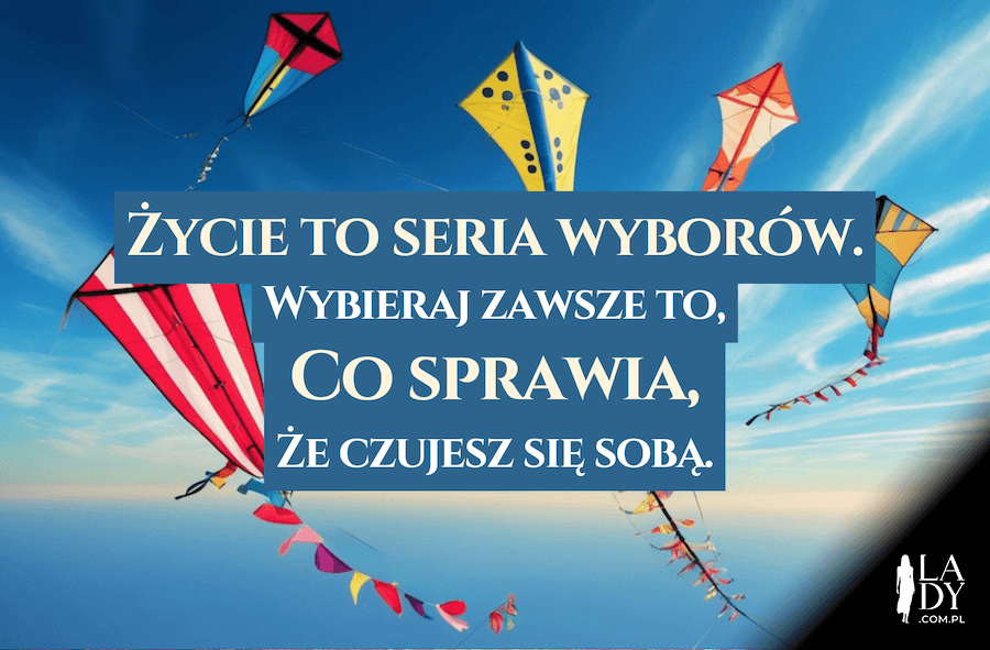 Obrazek do wysłania dziewczynce z okazji urodzin, piękne kolorowe latawce fruwające po niebie z mądrymi i inspirującymi życzeniami