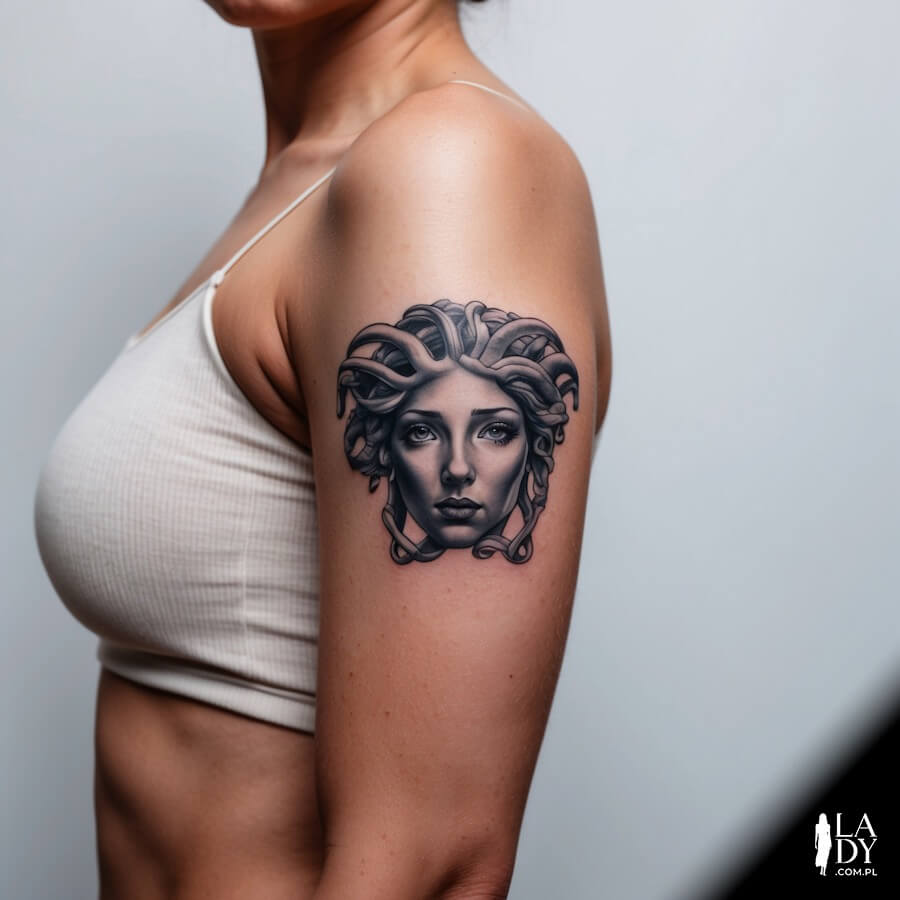 Tatuaż Meduza na ramieniu kobiety