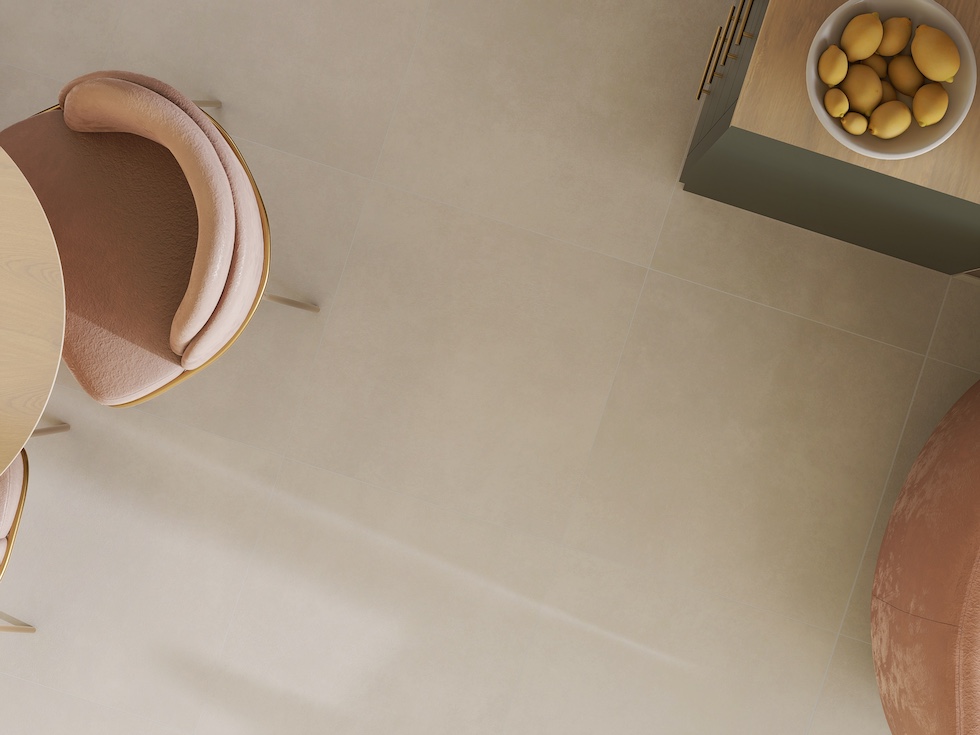 Płytki podłogowe do kuchni dostępne są w różnych wzorach i formatach. Fot. Domni.pl