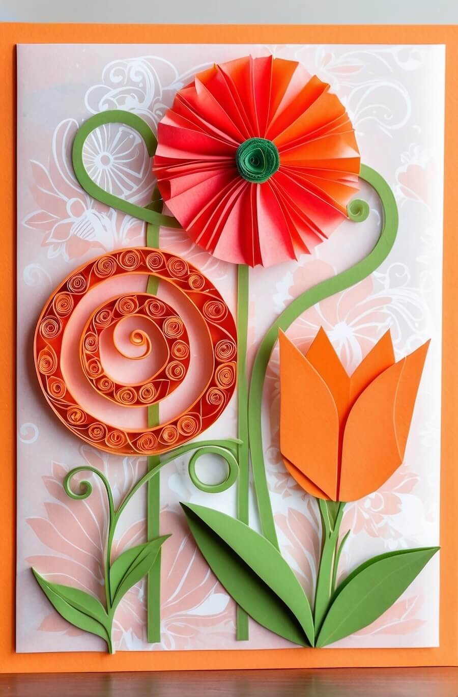 Dekoracyjna laurka z kwiatkami z bibułki