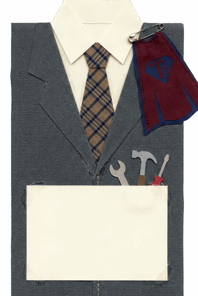 Laurka dla taty lub dziadka w formie koszuli z krawatem, z miejscem na dedykację