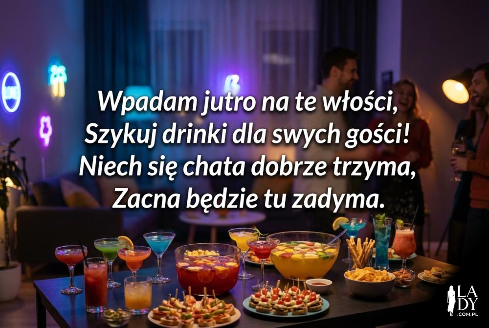 Drinki na stole i zabawny wierszyk o imprezie Drinki na stole i zabawny wierszyk o imprezie