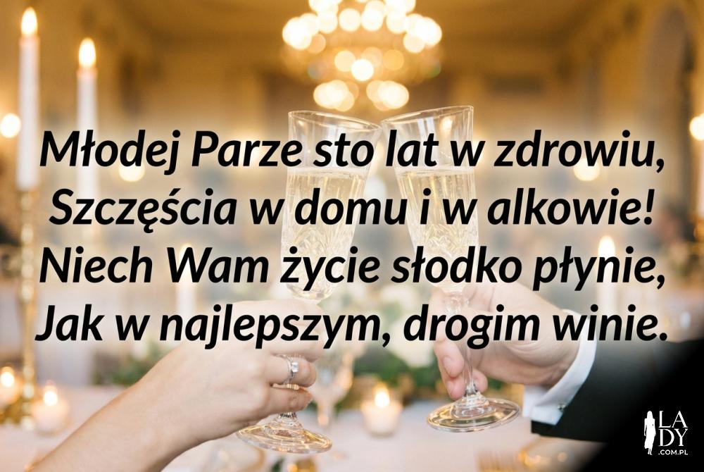 Kieliszki szampana i krótki wierszyk weselny Kieliszki szampana i krótki wierszyk weselny