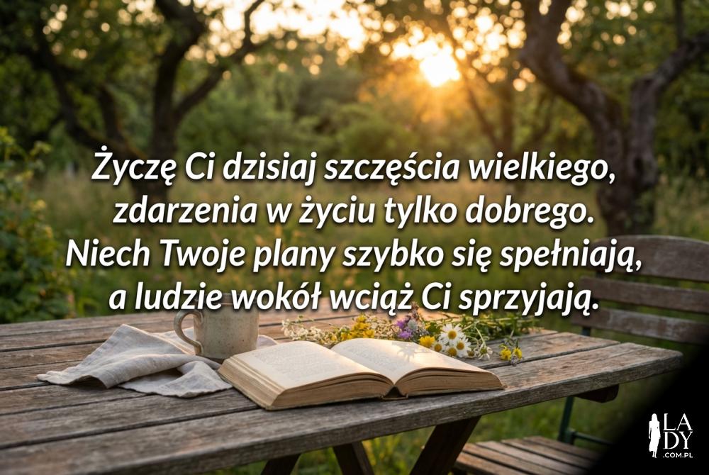 Mądre życzenia dla koleżanki w ogrodowej scenerii