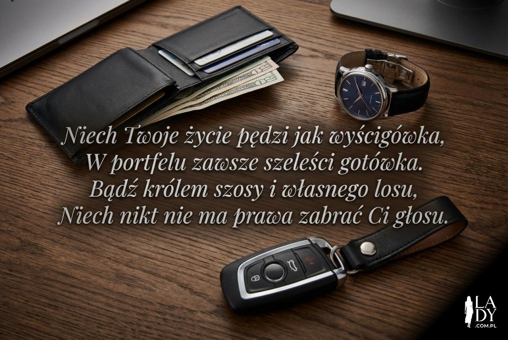 Zegarek portfel i męskie życzenia imieninowe