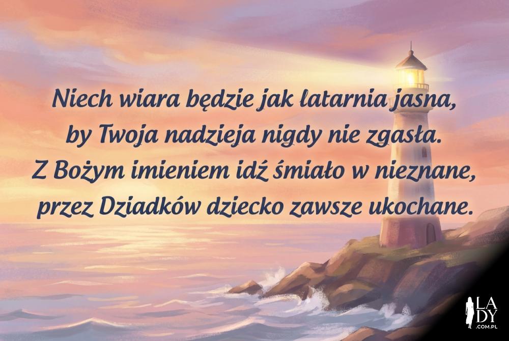 Religijny wierszyk dla wnuczki z motywem latarni