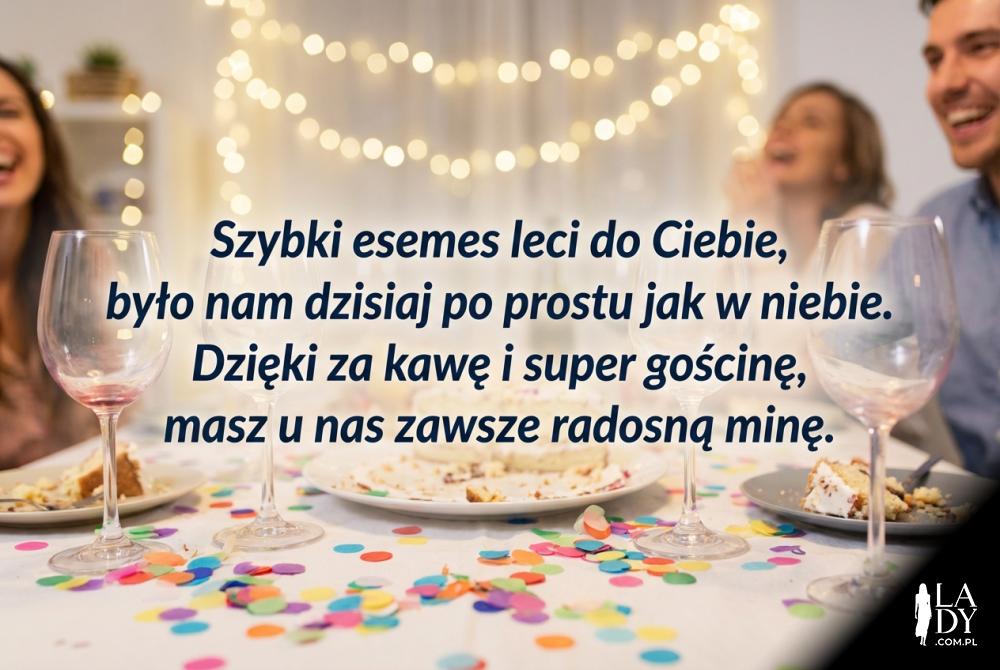 Imprezowy stół i zabawny wierszyk z podziękowaniem