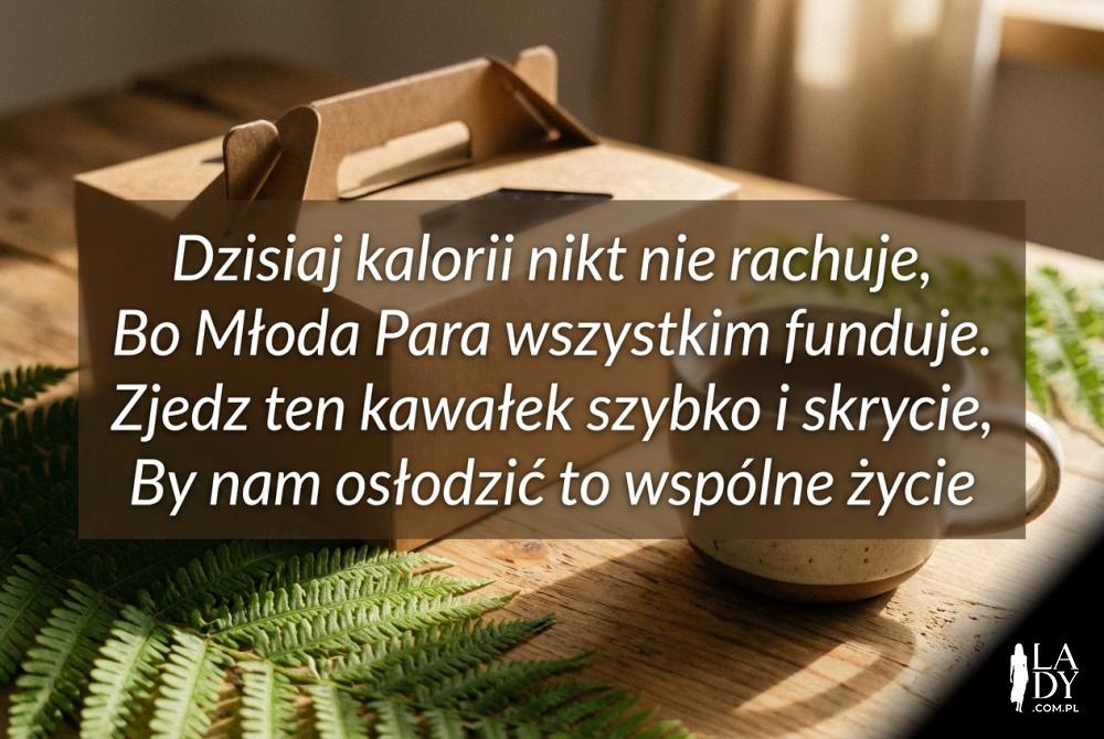 Rustykalne pudełko z zabawnym wierszykiem na kołacz Rustykalne pudełko z zabawnym wierszykiem na kołacz