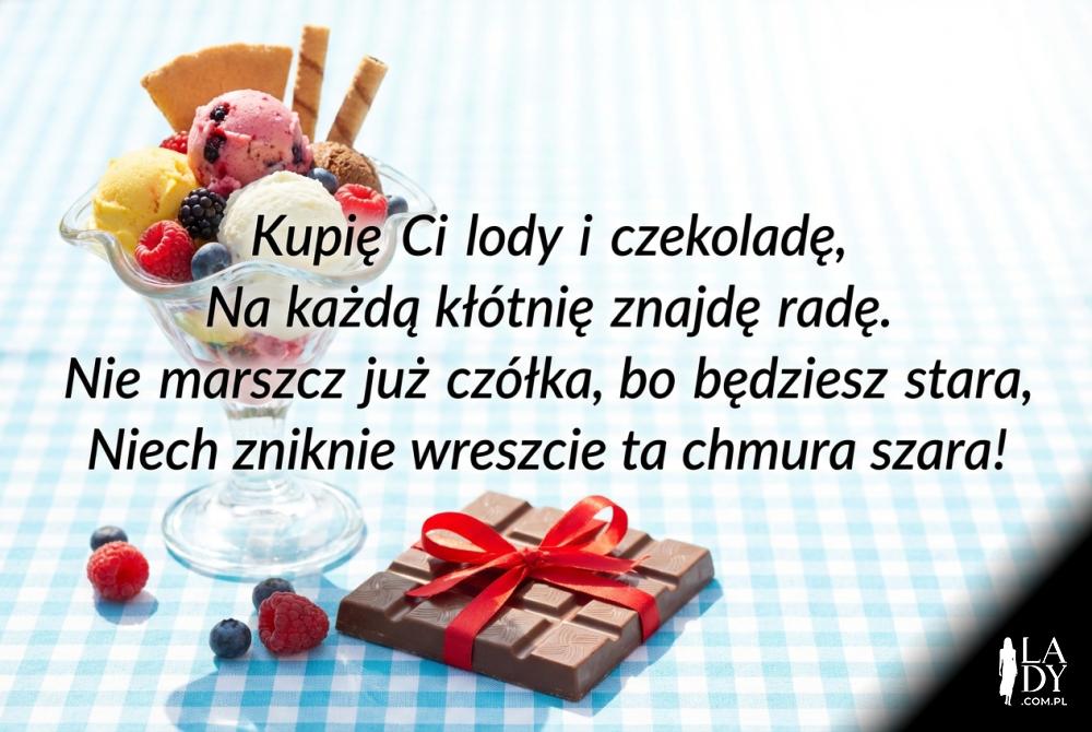 słodycze na zgodę z zabawnym wierszykiem