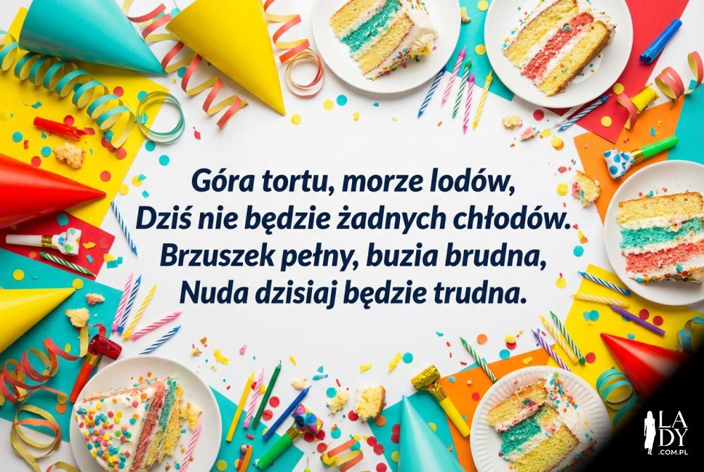 śmieszny wierszyk na urodziny z tortem