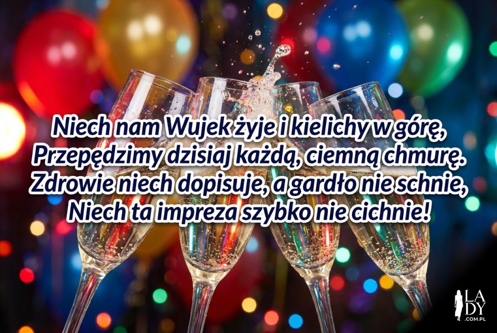 wznoszenie toastu z wierszykiem dla wujka