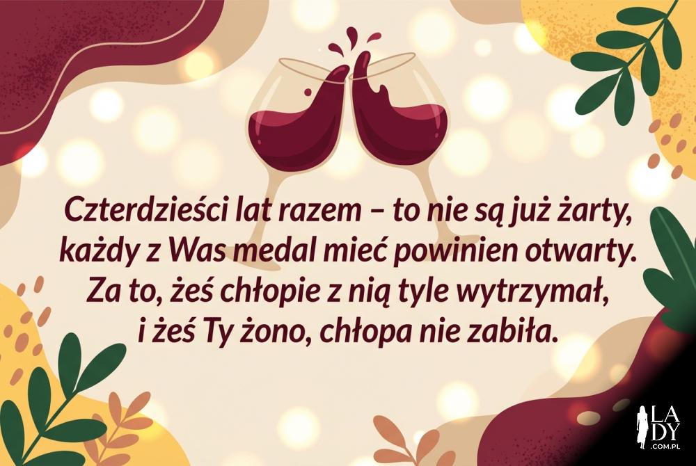 zabawny wierszyk na 40 rocznicę ślubu