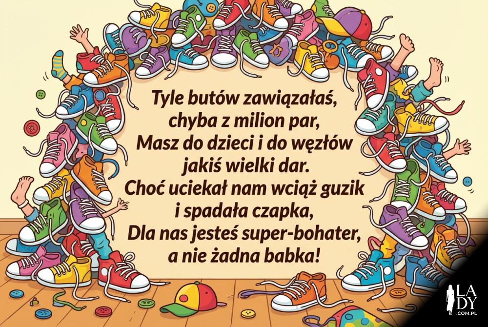 Śmieszny wierszyk dla przedszkolanki o wiązaniu butów Śmieszny wierszyk dla przedszkolanki o wiązaniu butów