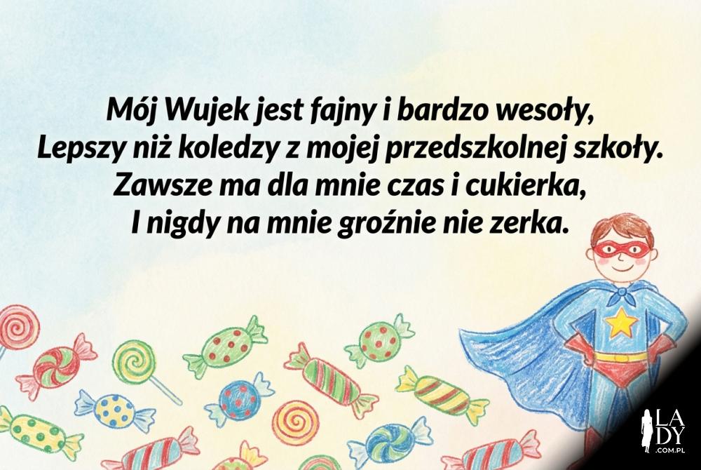 dziecięca grafika z życzeniami dla wujka