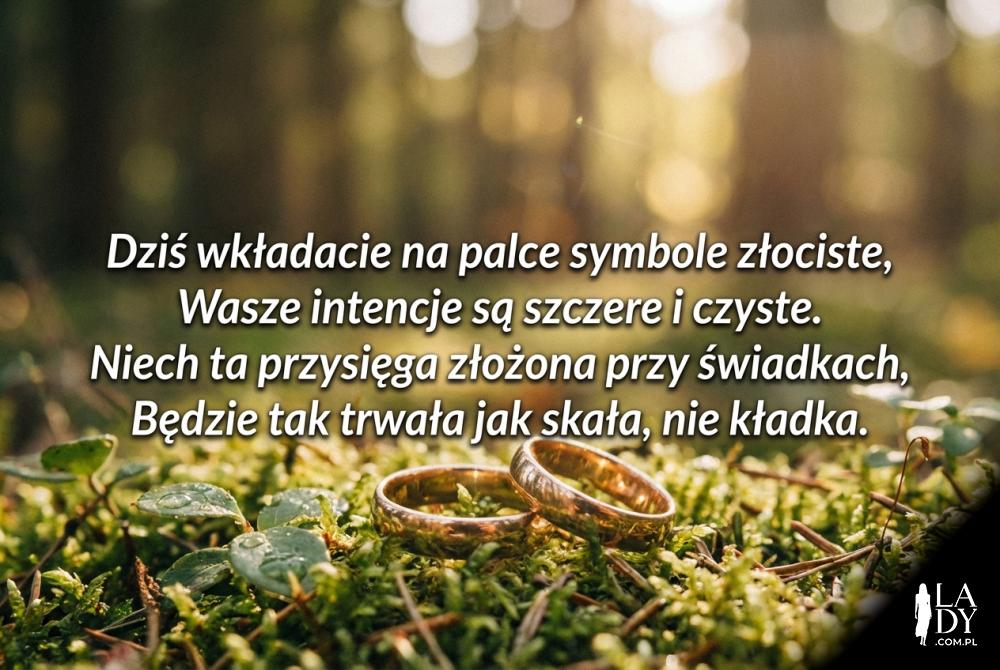 Złote obrączki i wiersz o przysiędze