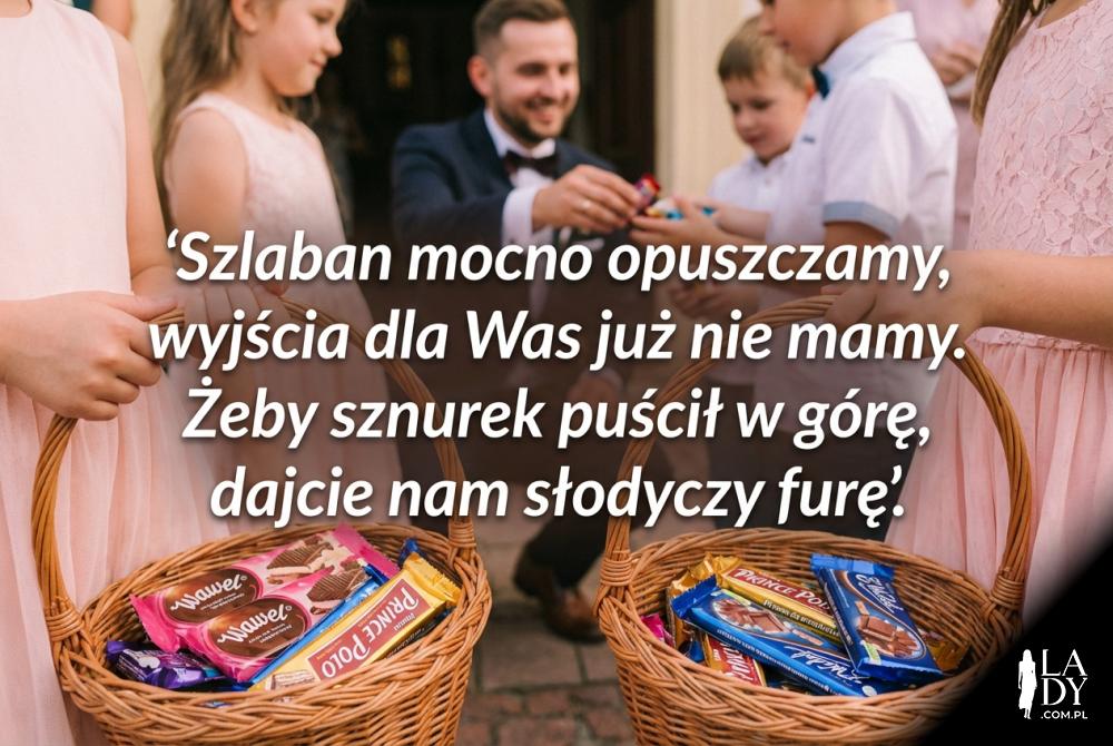 Słodki okup na bramie weselnej dla dzieci Słodki okup na bramie weselnej dla dzieci