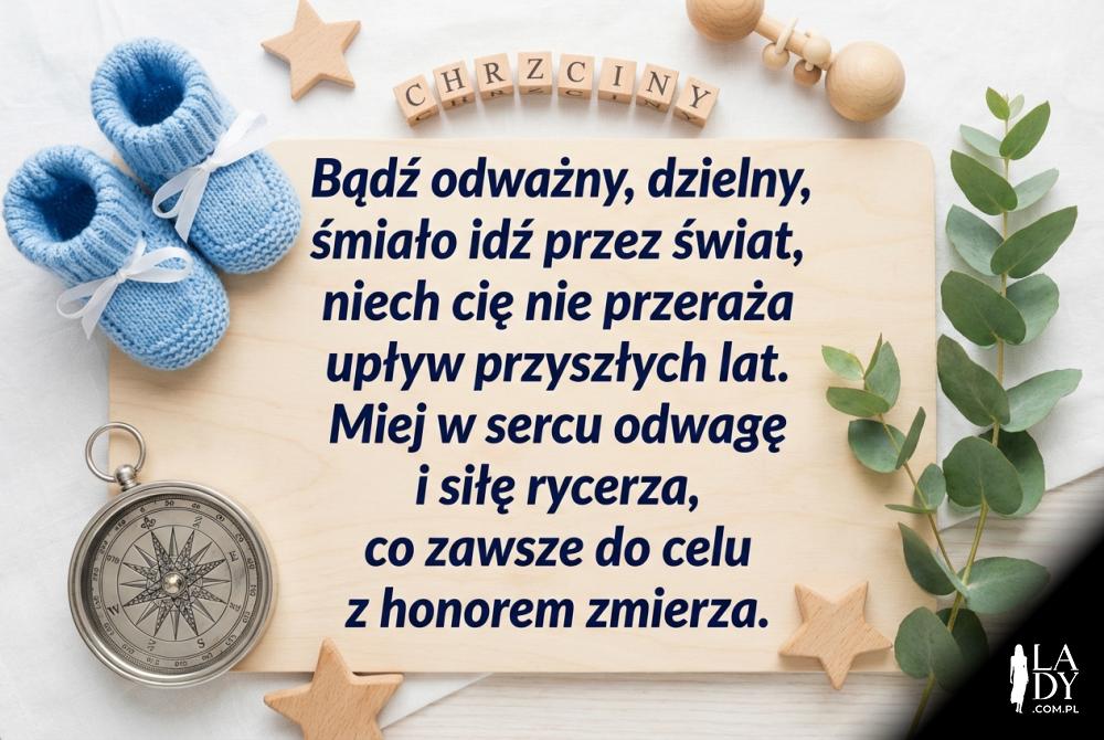 Niebieskie akcenty i życzenia odwagi dla chłopca