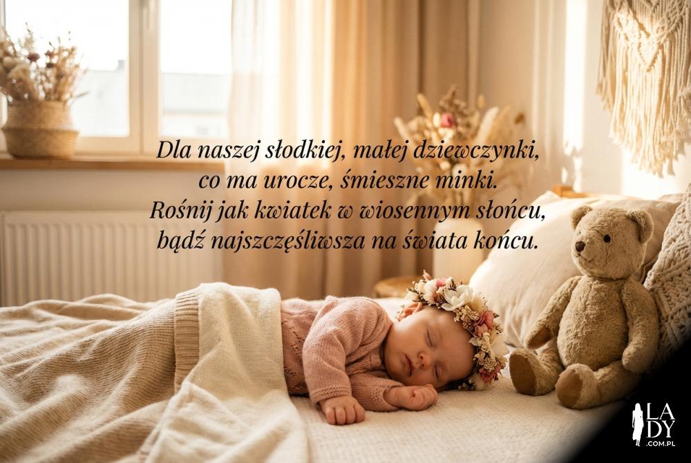 Różowe akcenty i wierszyk dla dziewczynki