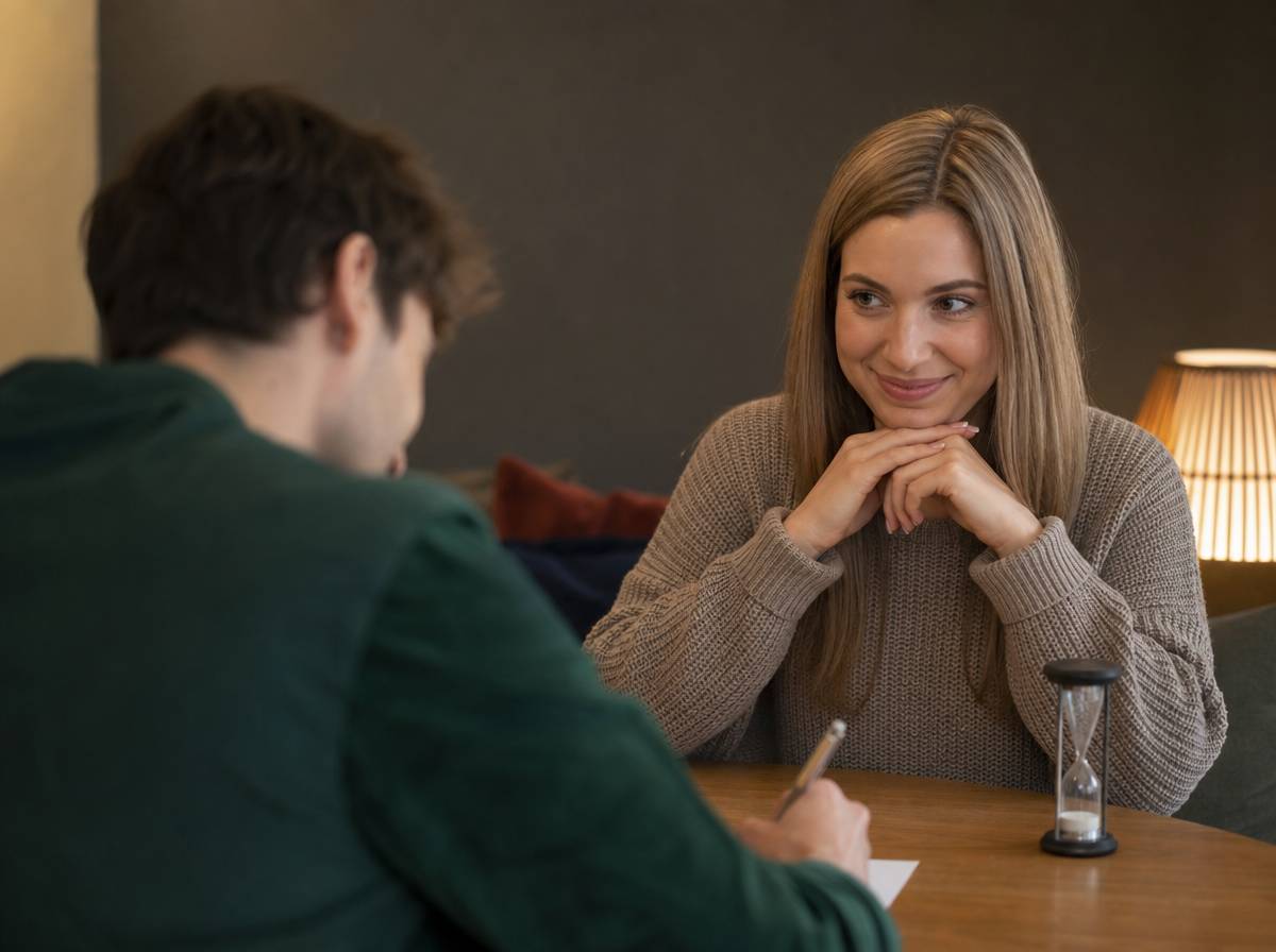 Dwoje przyjaciół gra w quiz zgadywania odpowiedzi podczas testu bff